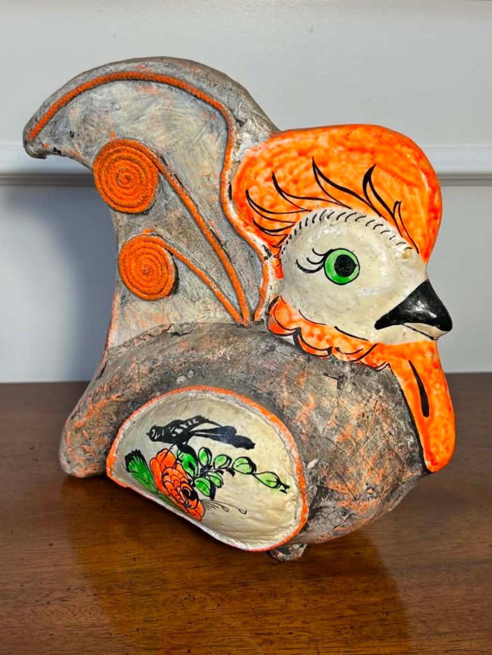 Vintage Mexican paper mache chicken